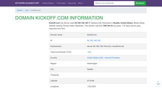 
                            8. kickoff.com | Domain infomation, DNS analytics | keyword ...