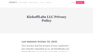 
                            6. KickoffLabs LLC Privacy Policy | KickoffLabs