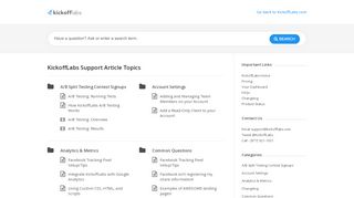 
                            3. KickoffLabs Support - Instant answers to help create your ...