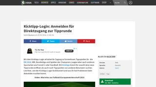 
                            1. Kicktipp-Login: Anmelden für Direktzugang zur Tipprunde