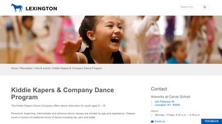 
                            4. Kiddie Kapers & Company Dance Program | City of Lexington