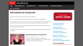 
                            3. Kid's Auditions & Casting Calls - 2018 Auditions …