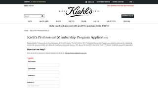 
                            2. Kiehl's Professional Membership Program Application