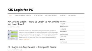 
                            1. KIK Login for PC - Run Kik Online Without any Download