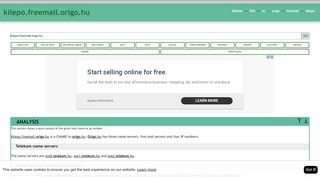 
                            6. Kilepo.freemail.origo.hu is a CNAME to origo.hu. Origo.hu ...