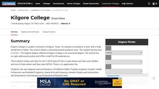 
                            7. Kilgore College in Kilgore, TX | US News Education