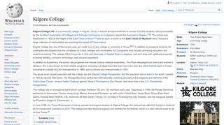 
                            3. Kilgore College - Wikipedia