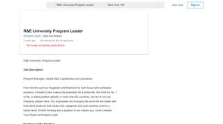 
                            9. Kimberly-Clark hiring R&E University Program Leader in USA ...