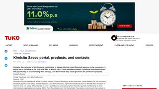 
                            8. Kimisitu Sacco portal, products, and contacts Tuko.co.ke