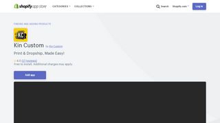
                            5. Kin Custom – Ecommerce Plugins for Online Stores – Shopify App Store