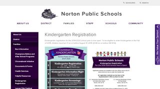 
                            9. Kindergarten Registration - Norton School District