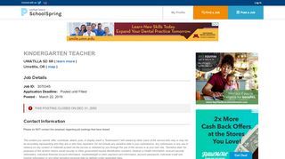 
                            6. Kindergarten Teacher job in Umatilla, OR - SchoolSpring