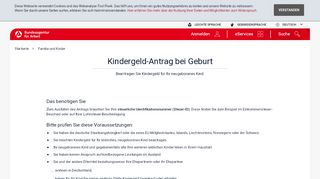 
                            2. Kindergeld-Antrag bei Geburt - Bundesagentur für Arbeit