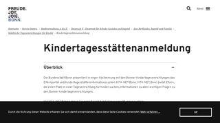 
                            4. Kindertagesstättenanmeldung | Bundesstadt Bonn