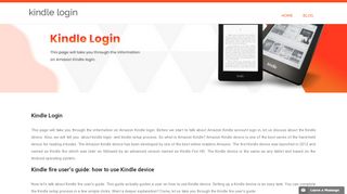 
                            5. kindle login | Amazon Kindle login | sign in to my kindle ...