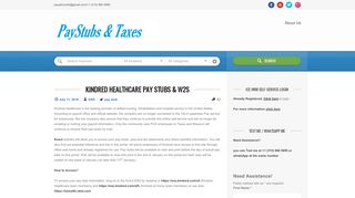 
                            1. Kindred Healthcare Pay Stubs & W2s | Paystubs & Taxes