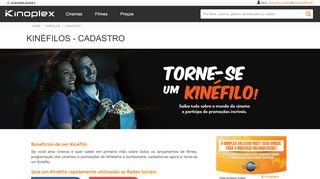 
                            5. Kinéfilos Cadastro | Kinoplex - Cinema ao Máximo