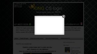 
                            5. KING CS login SKY Claro HD NET HD: TESTE CS LOGIN HD