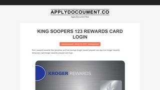 
                            6. King Soopers 123 Rewards Card Login | Applydocoument.co