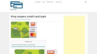 
                            3. King soopers credit card login - Credit card