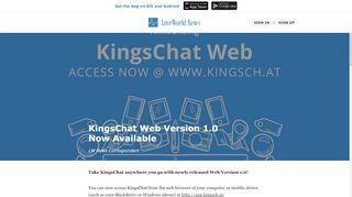 
                            3. KingsChat Web Version 1.0 Now Available - LoveWorld News