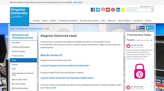 
                            6. Kingston University email - Information and Technology ...