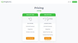 
                            4. KingSumo Giveaways - Pricing