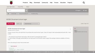 
                            7. KIOSK Chromium & Auto login - Raspberry Pi Forums