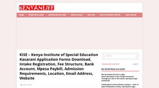 
                            7. KISE - Kenya Institute of Special Education Kasarani Courses, Contacts