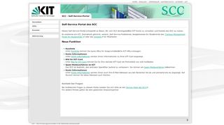 
                            9. KIT - SCC - Self-Service-Portal - Startseite