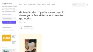 
                            9. Kitchen Stories - If you're a new user, it shows you a few slides ...