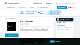 
                            3. Kite Connect API | ProgrammableWeb