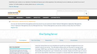 
                            1. Kiwi Syslog Server - SolarWinds Success Center