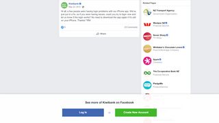 
                            9. Kiwibank - Hi all, a few people were having login problems ...