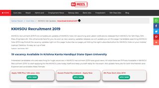 
                            7. KKHSOU Recruitment 2019 - Apply 17 Posts on Bamees