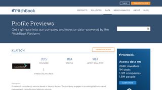 
                            9. Klaiton Company Profile: Acquisition & Investors | PitchBook