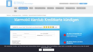 
                            5. klarmobil klarclub Kreditkarte kündigen - abo-manager.de