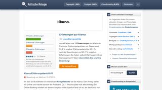 
                            9. Klarna Erfahrungen (13 Berichte) - 08/2019 - Kritische Anleger