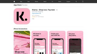 
                            9. ‎Klarna - Shop now. Pay later on the App Store