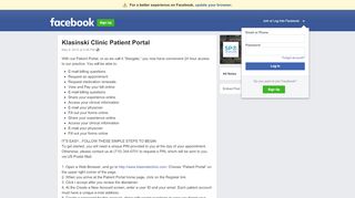 
                            2. Klasinski Clinic Patient Portal | Facebook