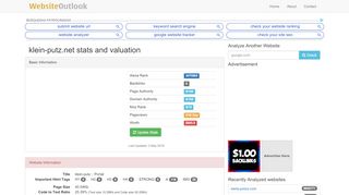 
                            3. Klein-putz : klein-putz :: Portal Website stats and valuation