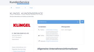 
                            3. Klingel - Kundenservice