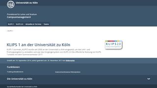 
                            3. KLIPS 1 an der Universität zu Köln - …