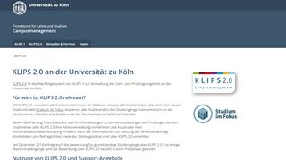 
                            7. KLIPS 2.0 an der Universität zu Köln - …