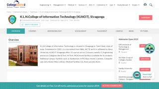 
                            8. K.L.N.College of Information Technology (KLNCIT), Sivaganga