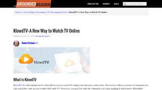 
                            3. KlowdTV: A New Way to Watch TV Online | Grounded Reason