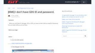 
                            4. [KME] I don't have GDS ID and password. – FAQ