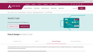 
                            6. KMRL Axis Bank Kochi1 Card - Fees & Charges  …