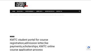 
                            8. KMTC student portal for course registration,admission ... - Jambo News