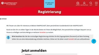 
                            1. KNAPPSCHAFT - Registrierung